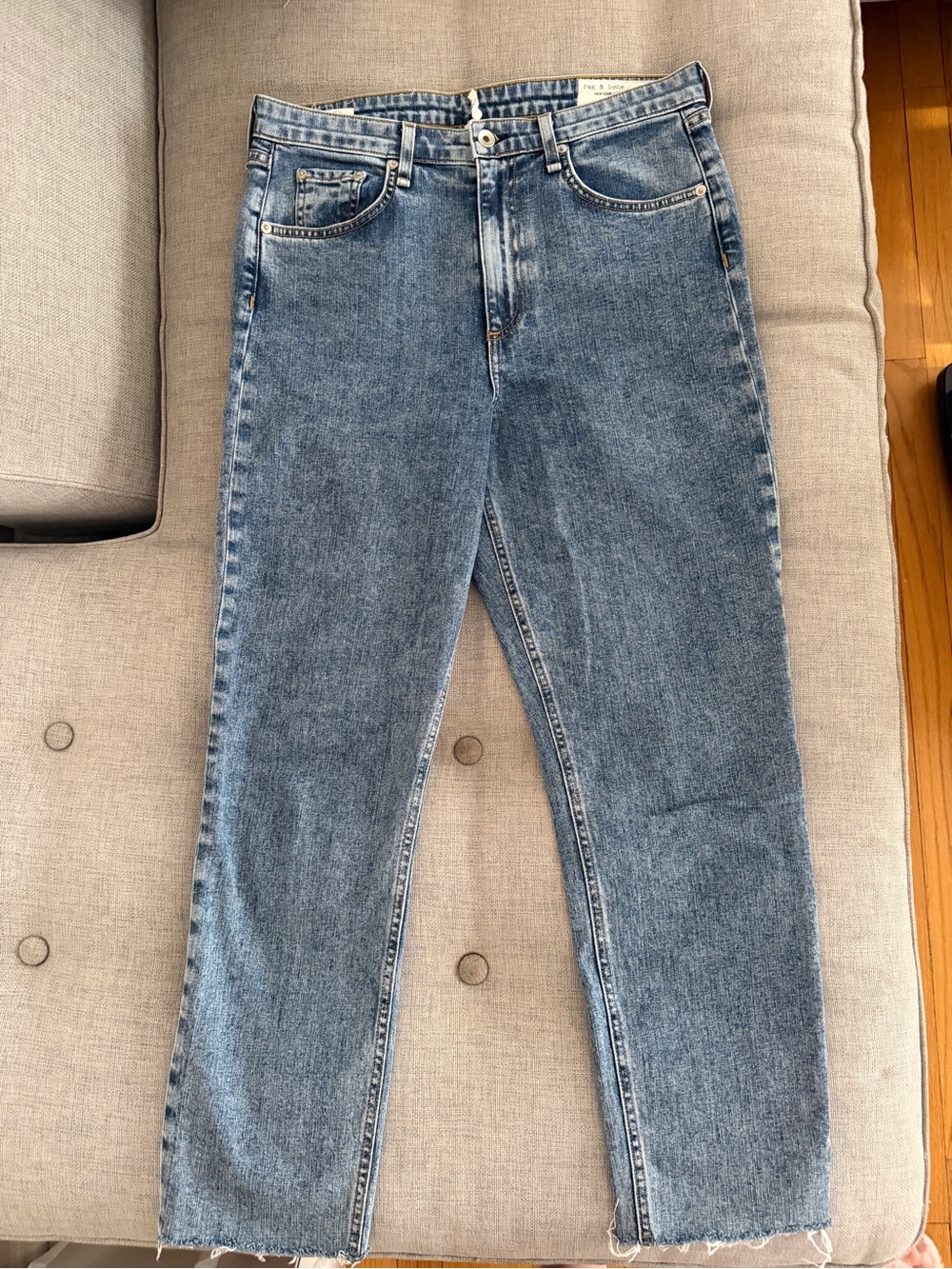 rag & bone Washed Blue Denim Jeans Nina high rise